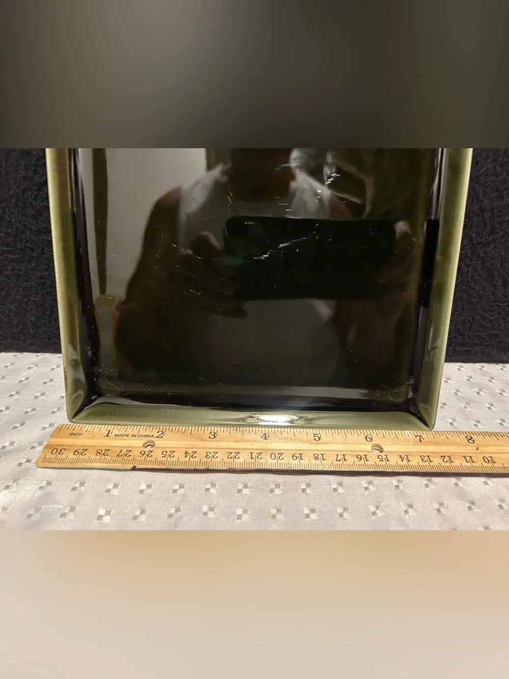 Crate and Barrel Dark Green Square Plates Set of 8 - 7.25 Inches Excellent Used